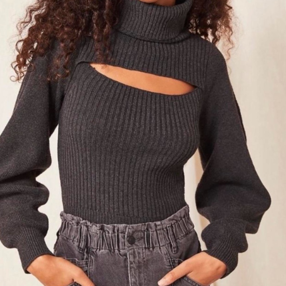 Free People Ariel sweater in dark grey size XS